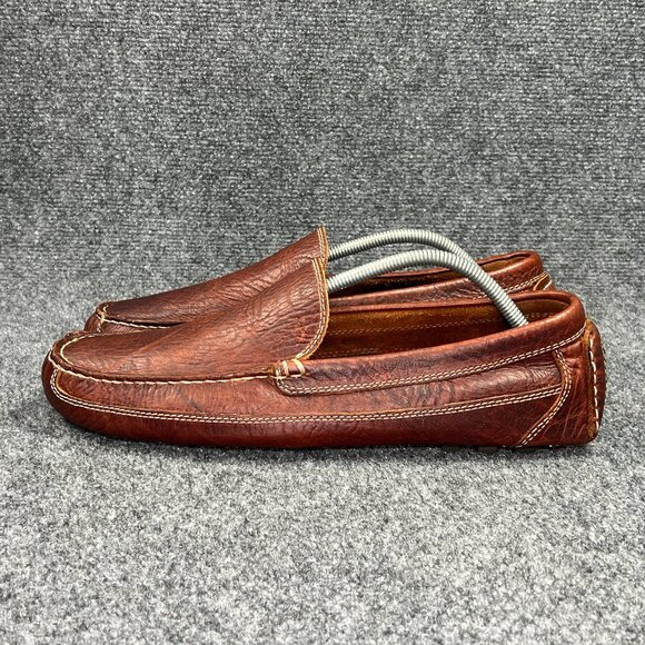 Duluth Trading Co. Bison Leather Driving Moccasins Mens 12 Brown Slip On Loafers - Picture 4 of 12